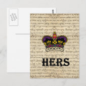 Funny hing text & crown briefkaart (Voorkant / Achterkant)