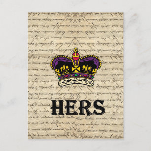 Funny hing text & crown briefkaart