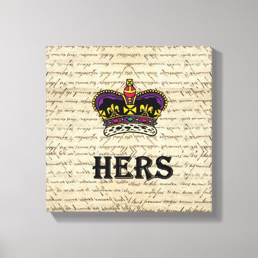Funny hing text & crown canvas afdruk (Voorkant)
