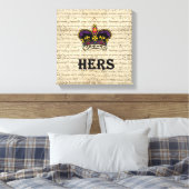 Funny hing text & crown canvas afdruk (Insitu (Slaapkamer))