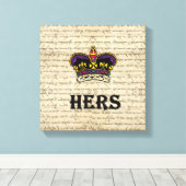 Funny hing text & crown canvas afdruk (Insitu (Houten vloer))