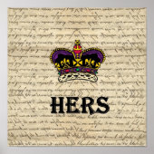 Funny hing text & crown poster (Voorkant)