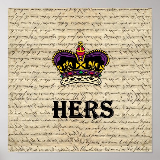 Funny hing text & crown poster (Voorkant)