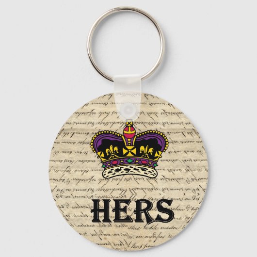 Funny hing text & crown sleutelhanger (Voorkant)