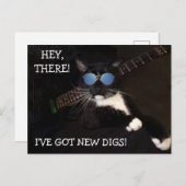 Funny Hip and Cool Cat Moving Briefkaart (Voorkant / Achterkant)