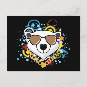 Funny Hip-Hop Polar Beer Afbeelding Briefkaart