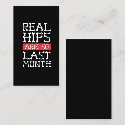 Funny Hip Replacement Botten Chirgery Recovery Visitekaartje (Voorkant / Achterkant)