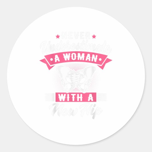 Funny Hip Replacement Hip Surgery Recov Ronde Sticker (Voorkant)