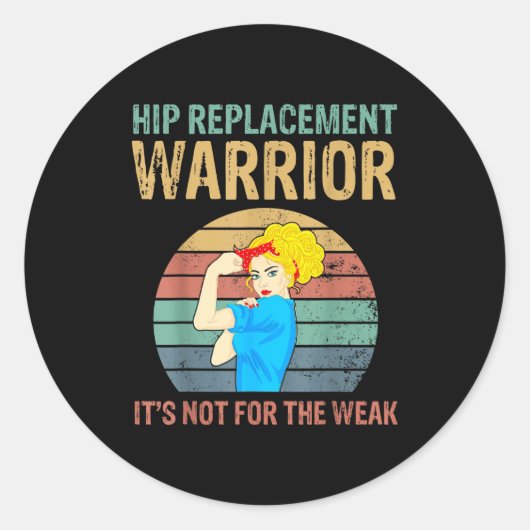 Funny Hip Replacement Warrior New Prosthetic Women Ronde Sticker (Voorkant)