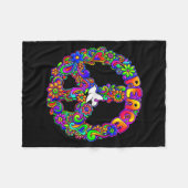 Funny Hipe Flower Wer Peace Sign Tee  Fleece Deken (Voorkant (Horizontaal))