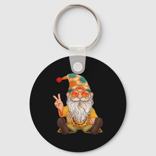 Funny Hipe Gnome Peace Sign Gnomes Lovers Men Wome Sleutelhanger (Voorkant)