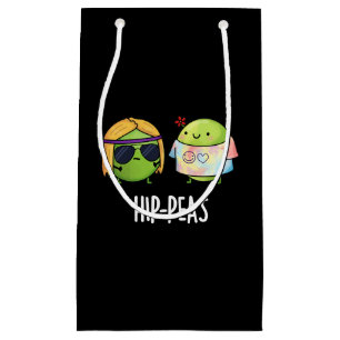 Funny Hippie Peas Pun Dark BG Klein Cadeauzakje