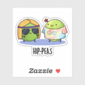 Funny Hippie Peas Pun Sticker (Vel)
