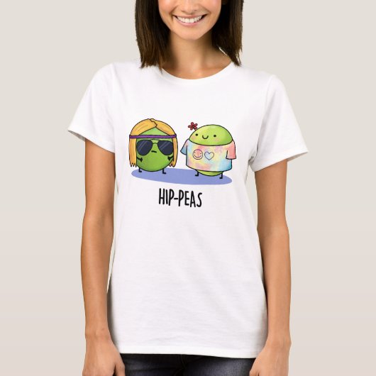 Funny Hippie Peas Pun T-shirt (Voorkant)