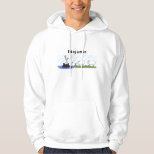 Funny hippo birdie twee ooien hoodie