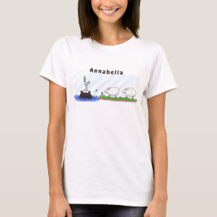 Funny hippo birdie twee ooien t-shirt