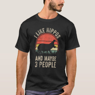 Funny Hippo Design Art Graphic Hippos Zoo Animal L T-shirt