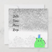 Funny Hippo Party Invitation Kaart (Achterkant)