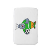 Funny hippo soccer player cartoon badmat (Voorkant Verticaal)
