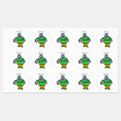 Funny hippo soccer player cartoon labels (Vel)