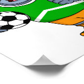 Funny hippo soccer player cartoon poster (Hoek)