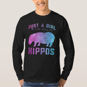 Funny Hippos Girls is gewoon een meisje dat van Hi T-shirt