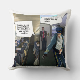Funny Hipster Airline Pilot Large Cotton Pillow Kussen