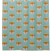 Funny Hipster Corgi Pattern Douchegordijn (Voorkant)