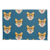Funny Hipster Corgi Pattern Kussensloop (Voorkant)