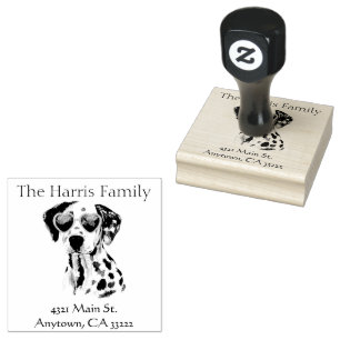 Funny Hipster Dalmation gepersonaliseerd Rubberstempel
