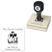 Funny Hipster Lhasa Apso gepersonaliseerd Rubberstempel (Gestempeld)