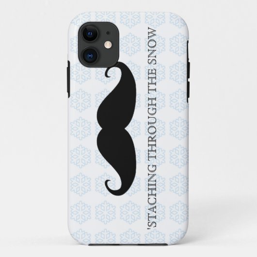 Funny hipster mustache vakantie xmas snor Case-Mate iPhone case (Achterkant)