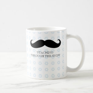 Funny hipster mustache vakantie xmas snor koffiemok