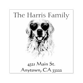 Funny Hipster Retriever gepersonaliseerd Rubberstempel