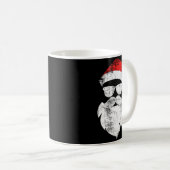 Funny Hipster Santa Face With Hat Beard &amp; Gles Koffiemok (Voorkant rechts)