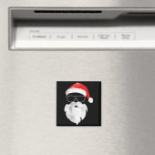 Funny Hipster Santa Face With Hat Beard & Gles Magneet (Insitu (Vaatwasser))