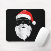 Funny Hipster Santa Face With Hat Beard &amp; Gles Muismat (Met muis)