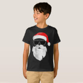 Funny Hipster Santa Face With Hat Beard &amp; Gles T-shirt (Voorkant volledig)