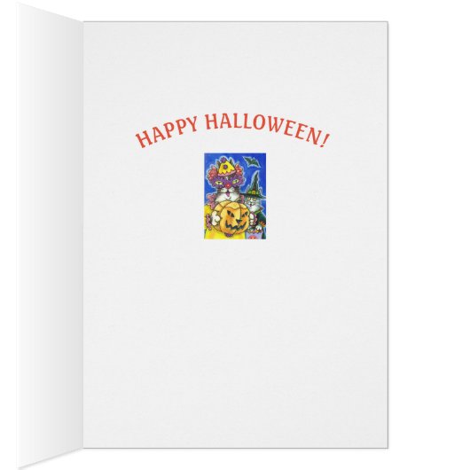 FUNNY HISS N'FITZ HALLOWEWEEN CHATS GREETING CARD  (Intérieur (Droit))