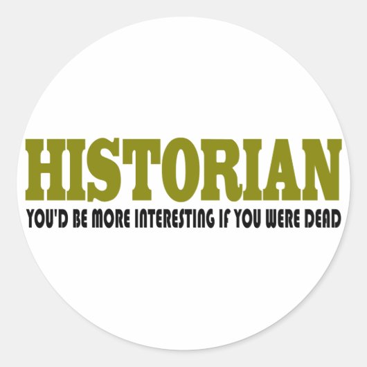Funny Historian Ronde Sticker (Voorkant)