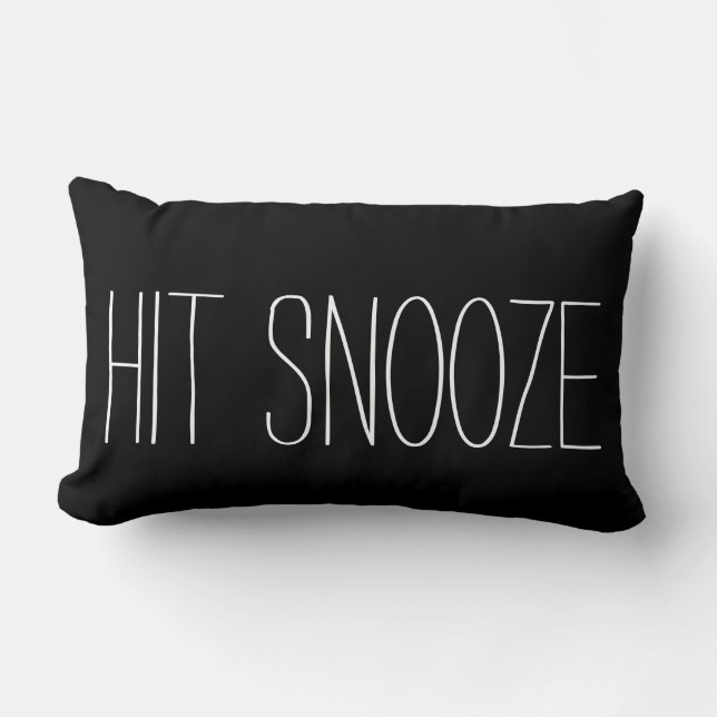 Funny Hit Snooze zwarte witte, moderne trendy humo Kussen (Voorkant)