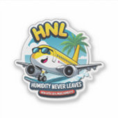 Funny HNL Airport Code Vinyl Sticker (Voorkant)