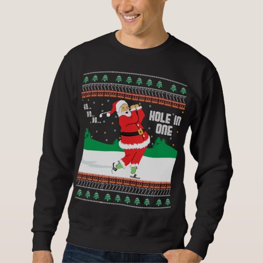 Funny Ho Ho Ho Ugly Père Noël Golf Sweat de Noël J (Devant)