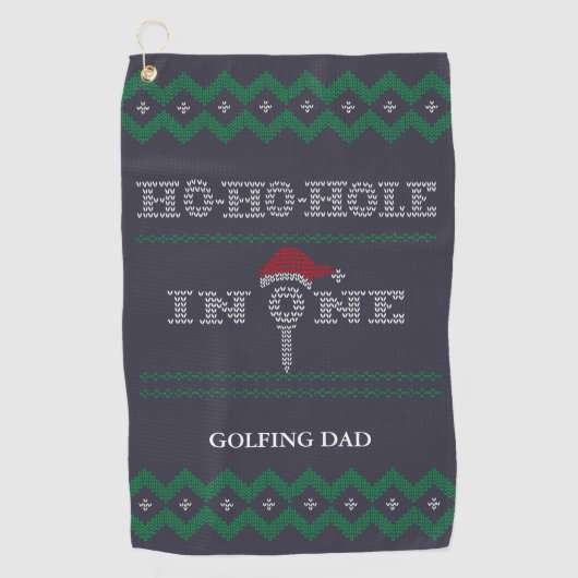 Funny Ho Ho Hole en un bleu et vert serviette de g (Devant)