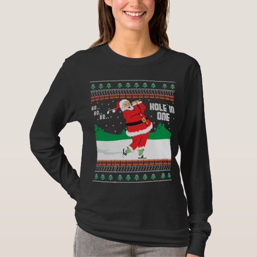Funny Ho Ho Ugly Santa Golf met Kerstmis J T-shirt (Voorkant)
