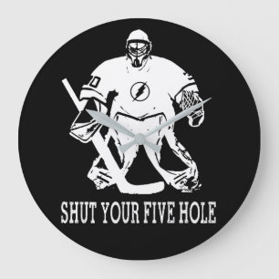 Funny Hockey Goalie Quote - Hou je vijfhoek dicht Grote Klok