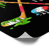 Funny Hockey Holiday Candy Cane Gingerbread  Poster (Hoek)