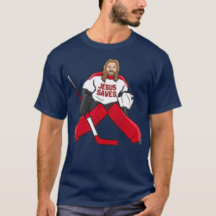 Funny Hockey Jesus bewaart Hockey Goalie T-shirt
