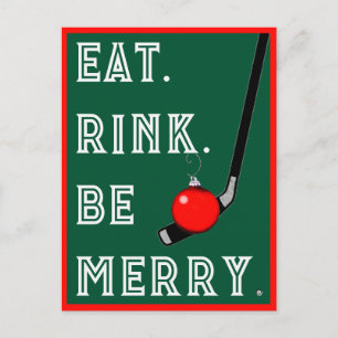 Funny Hockey-kerstfeestkaarten Feestdagenkaart