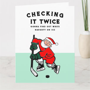 Funny Hockey-kerstkaarten Kaart